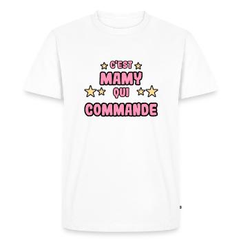C'est mamy qui commande - T-shirt Premium bio Homme - blanc - Devant - Nico (187cm)