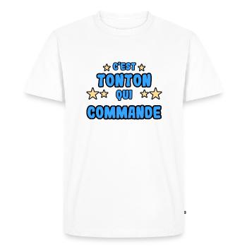 C'est tonton qui commande - T-shirt Premium bio Homme - blanc - Devant - Nico (187cm)