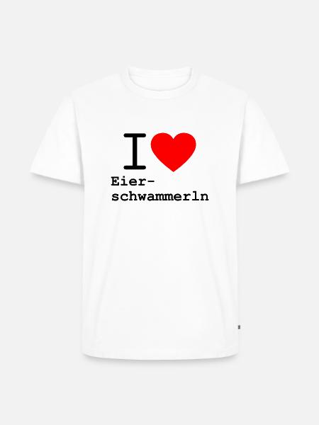 i love Eierschwammerl - Pfifferlinge - Männer Premium Bio T-Shirt - Weiß