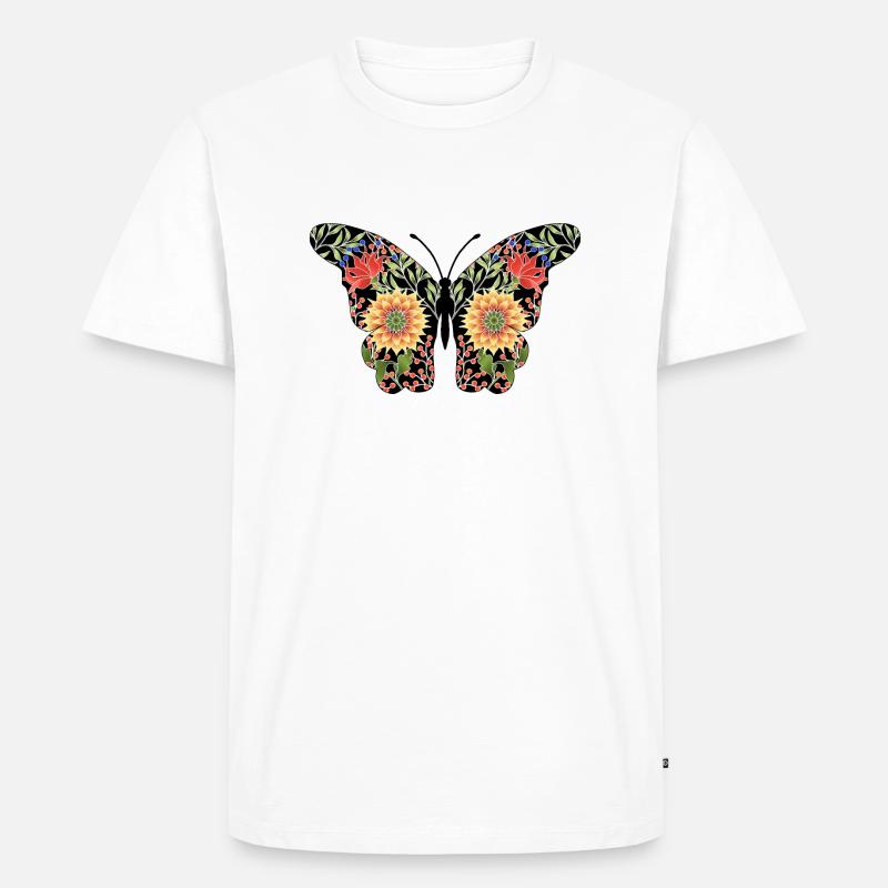 Schmetterling - Männer Premium Bio T-Shirt - Weiß