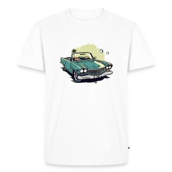Cabriolet vert et palmier - T-shirt Premium bio Homme - blanc - Devant - Nico (187cm)