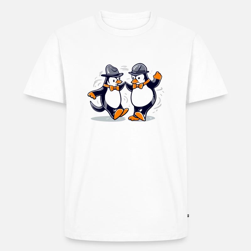 Pinguintanz Nr. 3 - Männer Premium Bio T-Shirt - Weiß