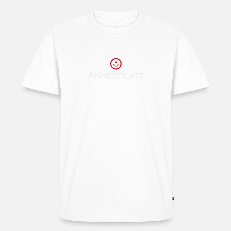 Ankerplatz Fehmarn - Männer Premium Bio T-Shirt - Weiß
