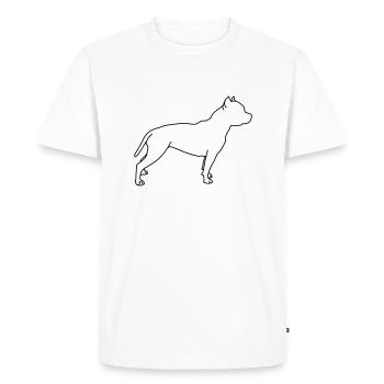 Pitbull Lineart 1 - T-shirt Premium bio Homme - blanc - Devant - Nico (187cm)