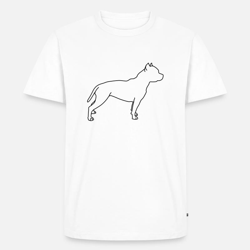 Pitbull Lineart 1 - T-shirt Premium bio Homme - blanc