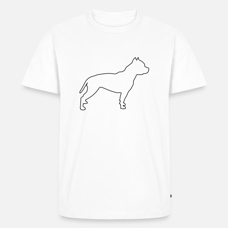 pitbull konturen 1 - Männer Premium Bio T-Shirt - Weiß