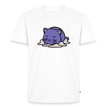 bébé chat qui dort - T-shirt Premium bio Homme - blanc - Devant - Nico (187cm)