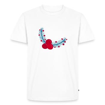 Christmas Holly leaves and berries1 - Men's Premium Organic T-Shirt - white - Front - Nico (187cm)