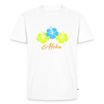 Fleur Hibiscus Aloha - T-shirt Premium bio Homme - blanc - Devant - Nico (187cm)