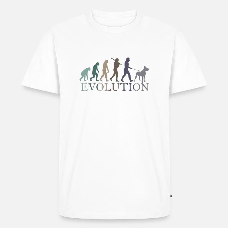 Die Evolution der Deutschen Dogge - Männer Premium Bio T-Shirt - Weiß