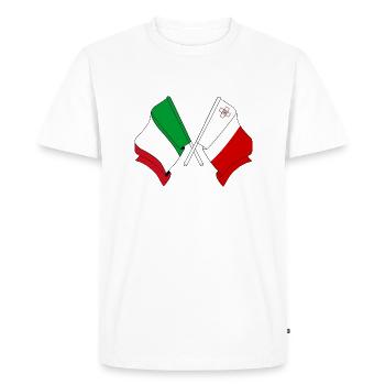 Flag of Italy, Malta - Men's Premium Organic T-Shirt - white - Front - Nico (187cm)