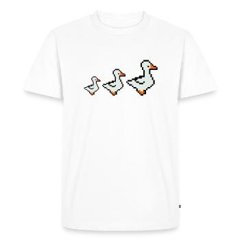 Canards pixellisés - T-shirt Premium bio Homme - blanc - Devant - Nico (187cm)