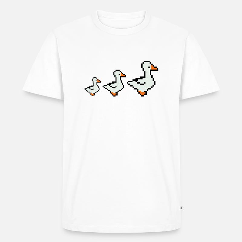 pixel enten - Männer Premium Bio T-Shirt - Weiß