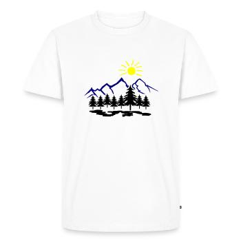 Nature Montagnes - T-shirt Premium bio Homme - blanc - Devant - Nico (187cm)