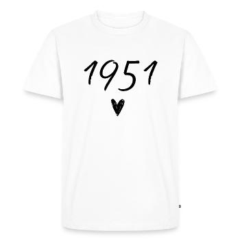 1951 coeur anniversaire - T-shirt Premium bio Homme - blanc - Devant - Nico (187cm)