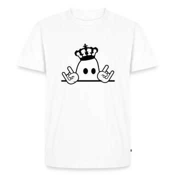 Mignon Métal Halloween Fantôme Roi Couronne Fantôme - T-shirt Premium bio Homme - blanc - Devant - Nico (187cm)