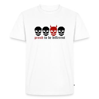 CRÂNE DIFFÉRENT - 2C - T-shirt Premium bio Homme - blanc - Devant - Nico (187cm)