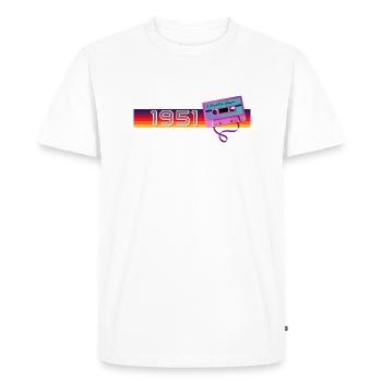Rétro Vintage 1951 Nostalgique Anniversaire Hommes Femmes - T-shirt Premium bio Homme - blanc - Devant - Nico (187cm)