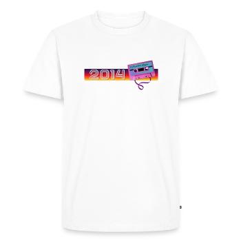 Retro Vintage 2014 Nostalgic Birthday Men Women - Men's Premium Organic T-Shirt - white - Front - Nico (187cm)