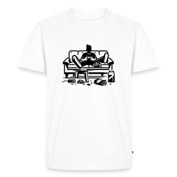 Couch gaming - Men's Premium Organic T-Shirt - white - Front - Nico (187cm)