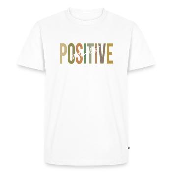 positive mindset fond noir - T-shirt Premium bio Homme - blanc - Devant - Nico (187cm)