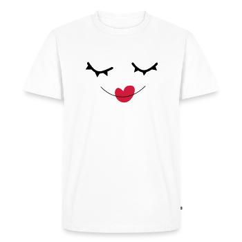 sourire - T-shirt Premium bio Homme - blanc - Devant - Nico (187cm)