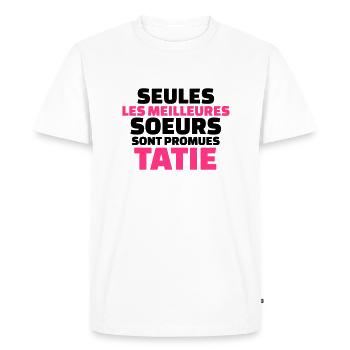 seules les meilleures soeurs sont promues tatie - T-shirt Premium bio Homme - blanc - Devant - Nico (187cm)