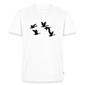 groupe oies rieuse - T-shirt Premium bio Homme - blanc - Devant - Nico (187cm)
