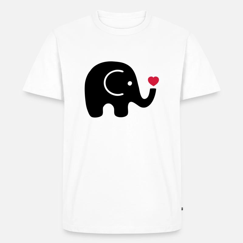 elefant herz - Männer Premium Bio T-Shirt - Weiß