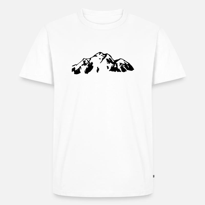 Berg - Männer Premium Bio T-Shirt - Weiß
