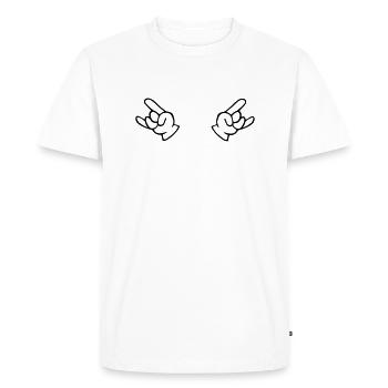 main rock n roll - T-shirt Premium bio Homme - blanc - Devant - Nico (187cm)