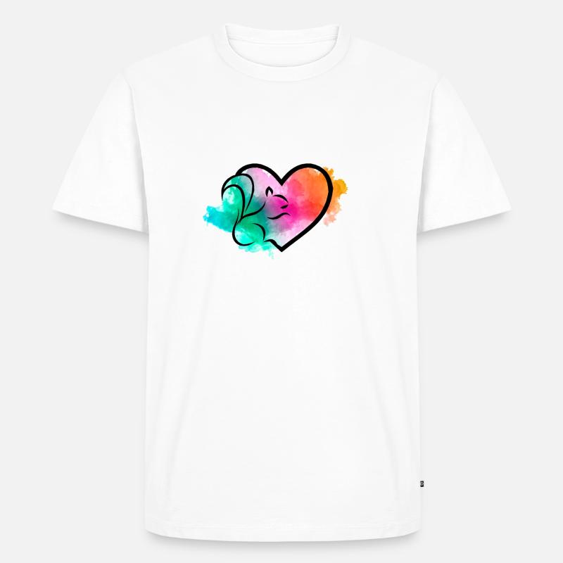 Eichhörnchen Tierliebe - Männer Premium Bio T-Shirt - Weiß