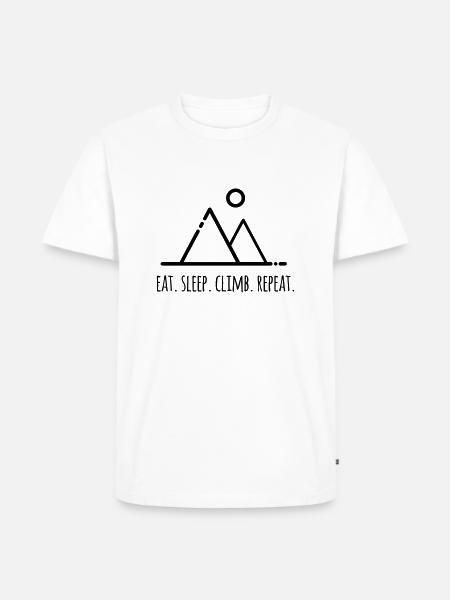 Eat.Sleep.Climb.Repeat - für Kletterer - Männer Premium Bio T-Shirt - Weiß