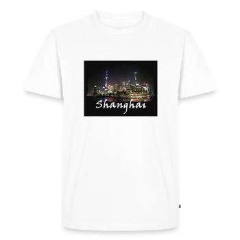 Shanghai la nuit - T-shirt Premium bio Homme - blanc - Devant - Nico (187cm)