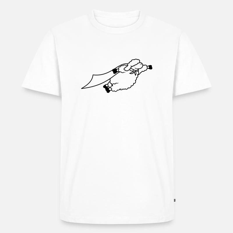 Superheld Schaf lustig - Männer Premium Bio T-Shirt - Weiß
