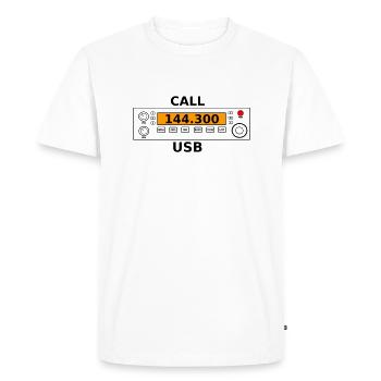 Radio call 144.300 Mhz ham radio - Men's Premium Organic T-Shirt - white - Front - Nico (187cm)