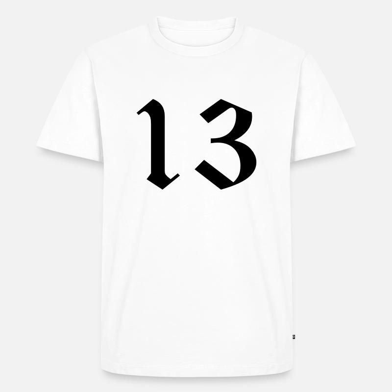 13 - Männer Premium Bio T-Shirt - Weiß
