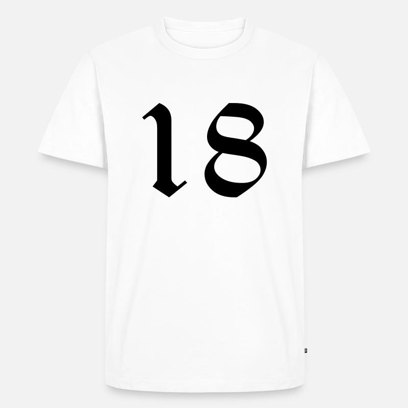 18 - Männer Premium Bio T-Shirt - Weiß