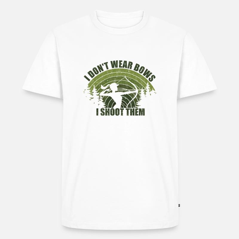 Bogenschießen Bogenjagd Bogenjägerin Mädchen - Männer Premium Bio T-Shirt - Weiß