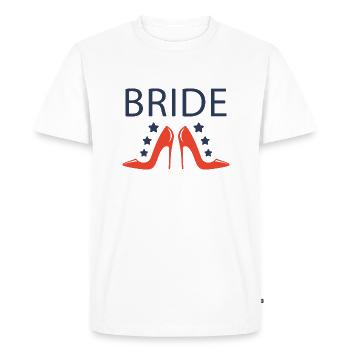La mariée. Mariage. EVJF. Idée cadeau. - T-shirt Premium bio Homme - blanc - Devant - Nico (187cm)