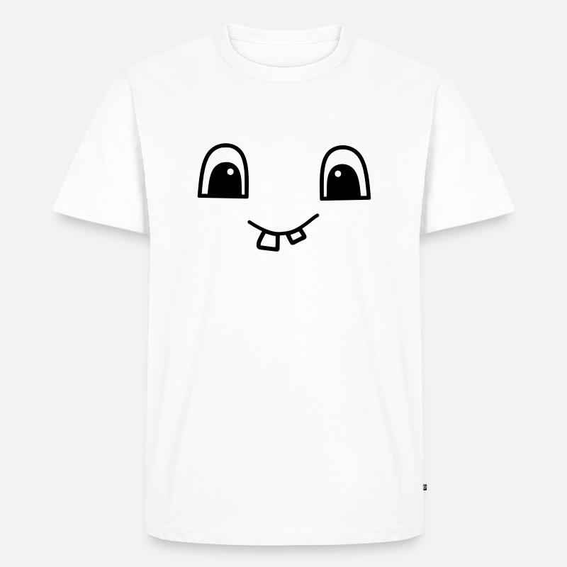 Cute face with two teeth - Männer Premium Bio T-Shirt - Weiß