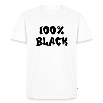 100% black - T-shirt Premium bio Homme - blanc - Devant - Nico (187cm)