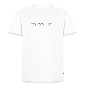 To Do List - Buy Bitcoin - T-shirt Premium bio Homme - blanc - Devant - Nico (187cm)