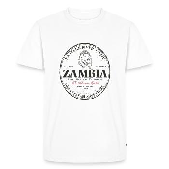 Zambia - Lion - Men's Premium Organic T-Shirt - white - Front - Nico (187cm)