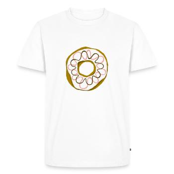 Beignet avec glaçage blanc - T-shirt Premium bio Homme - blanc - Devant - Nico (187cm)