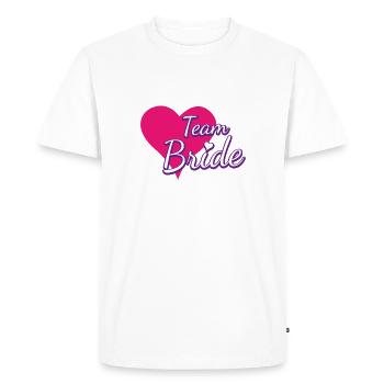 Team Bride Heart - Men's Premium Organic T-Shirt - white - Front - Nico (187cm)