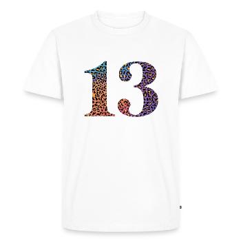 13e anniversaire léopard - T-shirt Premium bio Homme - blanc - Devant - Nico (187cm)