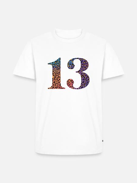 13th Birthday Leopard - Men's Premium Organic T-Shirt - white