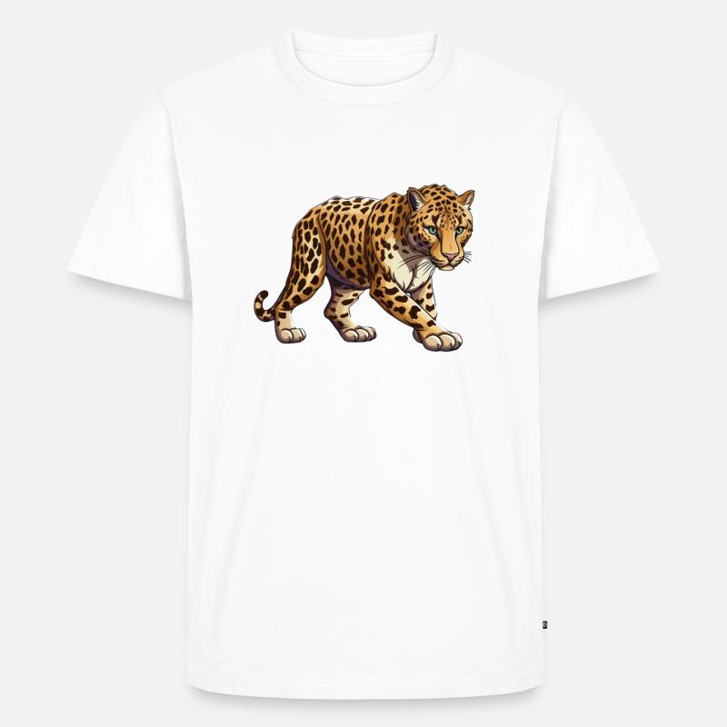 Leopard - Männer Premium Bio T-Shirt - Weiß