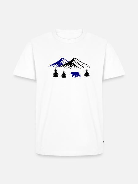 mountains, bear, nature - Men's Premium Organic T-Shirt - white